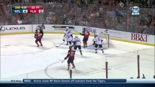 T.J. Oshie defense without a stick St. Louis Blues vs Florida Panthers 11/1/13 NHL Hockey.