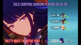 Genshin Impact: Solo Carrying Random Players in Co-op the entire Boss fight ft. Raiden Shogun