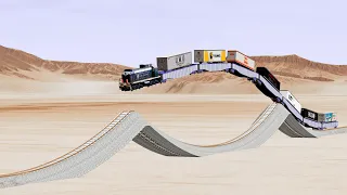 Trains vs Triangulated Rail Tracks - Beamng Drive
