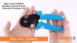 Major Tech CTR0816 | Bootlace Ferrule & Coax Terminals Crimping Tool