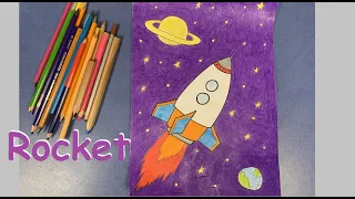 Как нарисовать ракету карандашами | How to draw a rocket