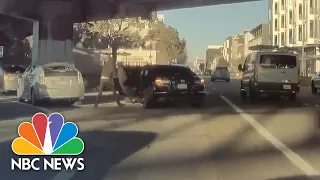 Dashcam Video Captures Smash And Grab Robbery In San Francisco | NBC News NOW