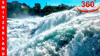 Ambient Sounds of Waterfall for Stress Relief/  Rhine falls Switzerland /360° VR - 5K Ultra HD /ASMR