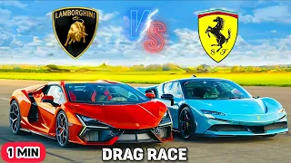 DRAG RACE: Lamborghini revuelto vs ferrari sf90 stradale .ft @carwow.