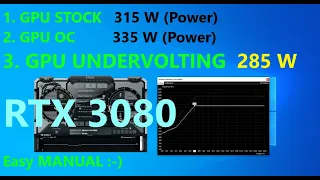 Guide for UNDERVOLT GPU RTX 3080 - STOCK vs OC vs UNDERVOLTING