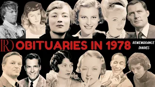 Obituaries in 1978-Famous Celebrities/personalities we've Lost in 1978-EP 1-Remembrance Diaries
