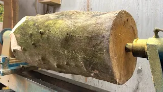 Amazing Wood turning skills || There is magic hidden in this jackfruit log!