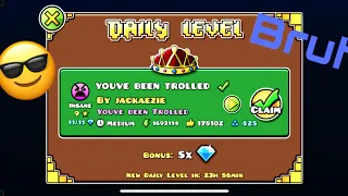 “You’ve been trolled” as the daily level - Geometry dash [April fools]