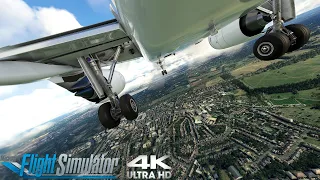 Maximum Graphics (4K) - Crosswind Landing at London Heathrow | Microsoft Flight Simulator 2020