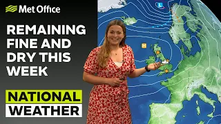 29/05/23 – Remaining fine and dry this week – Afternoon Weather Forecast UK – Met Office Weather