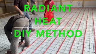 Radiant heat tubing layout in concrete slab