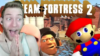MARIO MEETS TF2 AND IT'S CHAOS!!! Reacting to "If Mario was in Team Fortress 2"