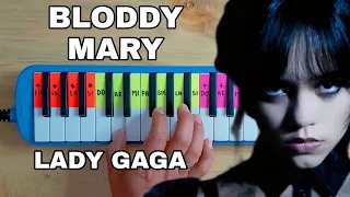 Cómo tocar  Bloody Mary Wednesday Addams  Lady Gaga | Tutorial en la MELÓDICA fácil sirve para PIANO