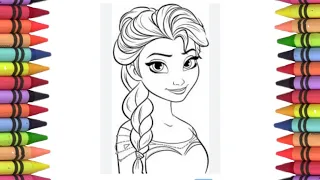 How to draw Elsa from Frozen, Disney princess drawing, super easy drawings, Elsa Frozen 2 princess#1