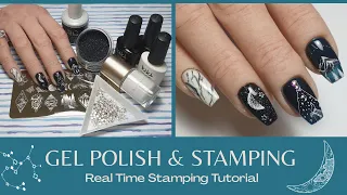 Real Time Nail Stamping Application 🖤 Gel Polish Nail Tutorial 💅🏻