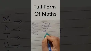FULL FORM OF MATHS#maths#MATHSFUN#shorts