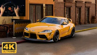 Toyota GR Supra (433HP) | Forza Horizon 5 | Steering wheel gameplay