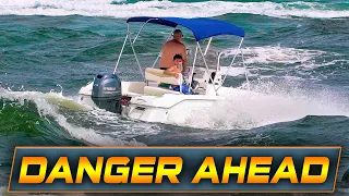 FATHER & SON IGNORE SMALL CRAFT ADVISORY AT BOCA INLET !! | HAULOVER INLET BOATS | WAVY BOATS