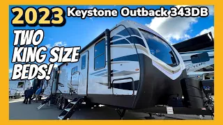 2 KING Beds in a Travel Trailer RV! 2023 Keystone Outback 343DB