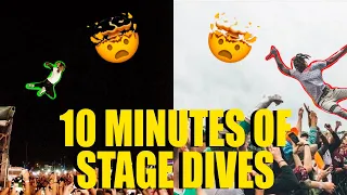 10 MINUTES OF THE MOST LIT STAGE DIVES EVER 🔥🔥 (INSANE CROWD SURFING COMPILATION)