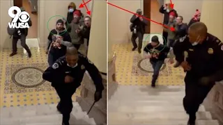 Capitol rioter seen chasing Officer Goodman wants out of jail, blames Trump