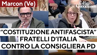 Insultata dalla destra per aver detto che "la Costituzione è antifascista": la scena è surreale