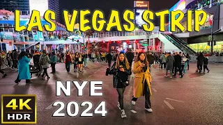 [4K HDR] Las Vegas Strip New Year's Eve 2024 Walk | Dec. 31, 2023 | Las Vegas, Nevada