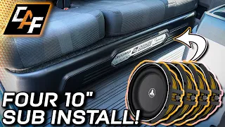 Four 10" Subwoofers INSTALLED UNDERSEAT in truck = Awesome bass!