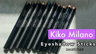 KIKO MILANO LONG LASTING EYESHADOW STICKS SWATCHES