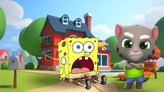 КТО СМЕШНЕЕ #1? СУПЕР ГУБКА БОБ - SPONGEBOB ИЛИ КОТ ТОМ из игры Говорящий Том бег за золотом!