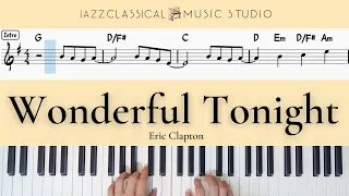 Wonderful Tonight - Eric Clapton | Piano Tutorial (EASY) | WITH Music Sheet | JCMS