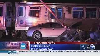 CTA Pink Line train slams into car