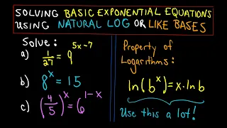 Solving Exponential Equations - Some Basic Examples