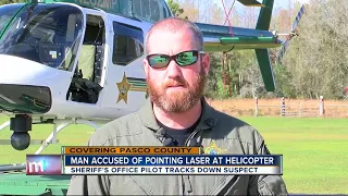 Man accused of pointing laser at helicopter