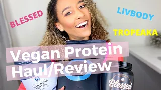 VEGAN PROTEIN POWDER HAUL & REVIEW | BLESSED, EHP LABS, TROPEAKA, LIVBODY