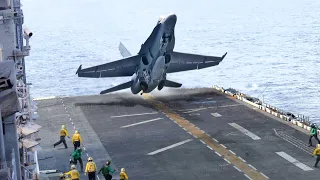 What Happens When Pilots Fail Landing at Very High Speed on US Aircraft Carrier