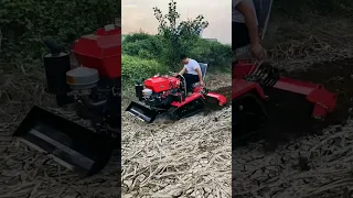 Riding-type crawler rotary tiller machine, Multifunctional crawler micro-tillage #rotarytiller#viral