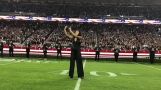 Samantha Medina-Vazquez signs National Anthem with singer Andy Grammer