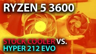 Ryzen 5 3600 Stock Cooler Temps vs. Hyper 212 Evo ( Thermals vs Wraith Stealth )