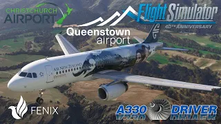 Fenix A320/w Active Sky & ULTRA Settings: Christchurch to Queenstown (RNP AR 23) | Real Airbus Pilot