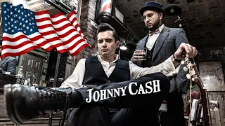 ASMR - How to Get JOHNNY CASH HairCut - Side Parted POMPADOUR HairStyle - SCISSORS ONLY - Old School