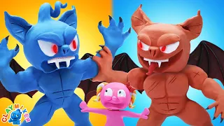 Tiny Turns Into Muscular Dracula To Rescue Pinky | Stop Motion Cartoon By Clay Mixer Friends