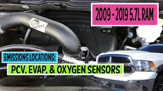 ⫷ RAM │ 1500 5.7L │ 2009 - 2019 │ Emissions Locations: PCV, EVAP, Oxygen Sensors ⫸