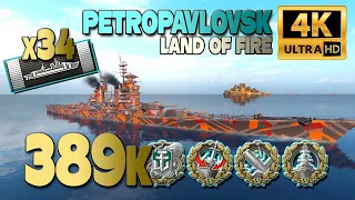 Cruiser Petropavlovsk: 34 Cita, 389k damage - World of Warships