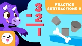 Subtraction exercises - Learn to subtract with Dinosaurs - Mathematics for kids