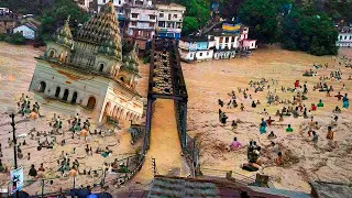 People suffer from damage consequences caused by the flood in Yingde, China