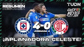 Resumen y goles | Cruz Azul 4-0 Toluca | Grita México BBVA AP2021 - J4 | TUDN