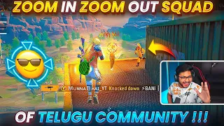 Zoom in Zoom Out Squad Of Telugu Community 😤 - Free Fire Telugu - MBG ARMY