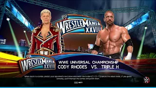 Wwe Universal Championship Cody Rhodes VS Triple H Wrestlemania Match