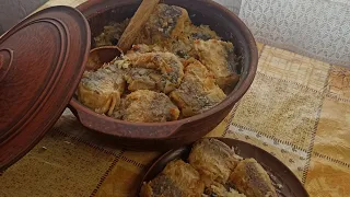 РИБА ТУШКОВАНА з КАПУСТОЮ і  ГРИБАМИ, все разом дуууже смачно😋Пісна страва.